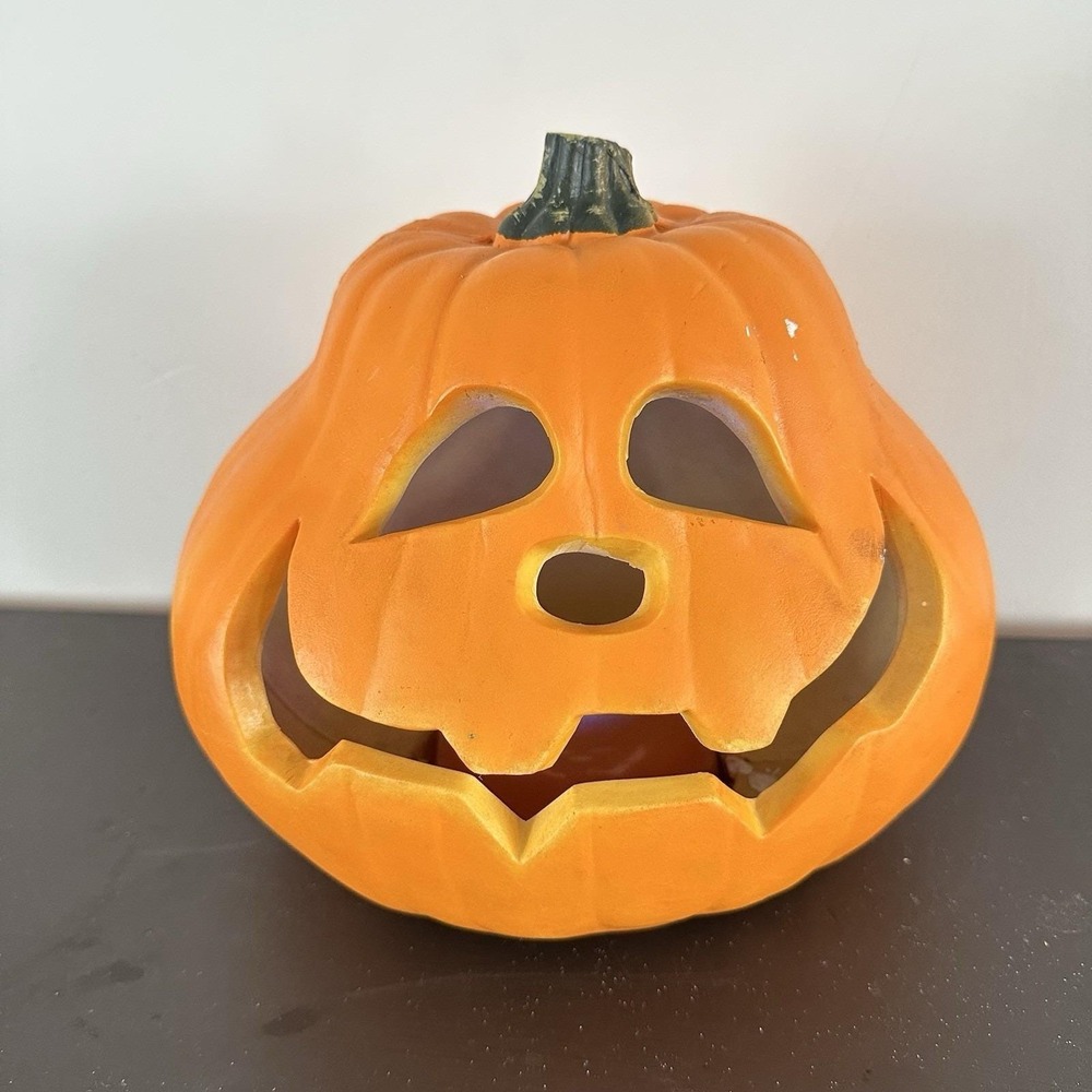 VTG Walmart Color Change Light Up Jack O Lantern Pumpkin Blow Mold 10"